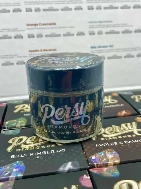 Persy Diamonds kush mint 3.5g baller jar .Inside each Baller Jar, you'll find Persy Diamonds meticulously blended with the top-shelf Kush Mint buds